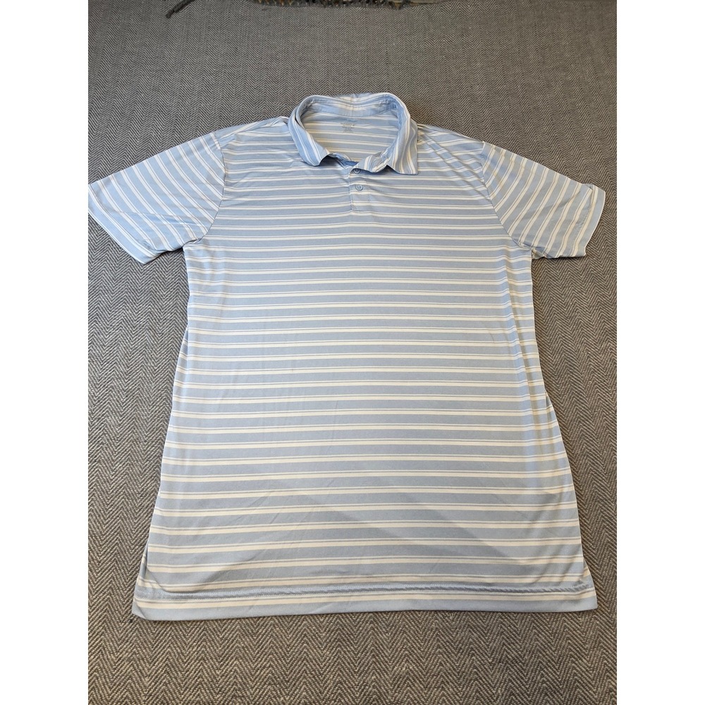 Old Navy Active Cloud9 Soft Polo Shirt Men's XL Tall Blue White Striped Popover